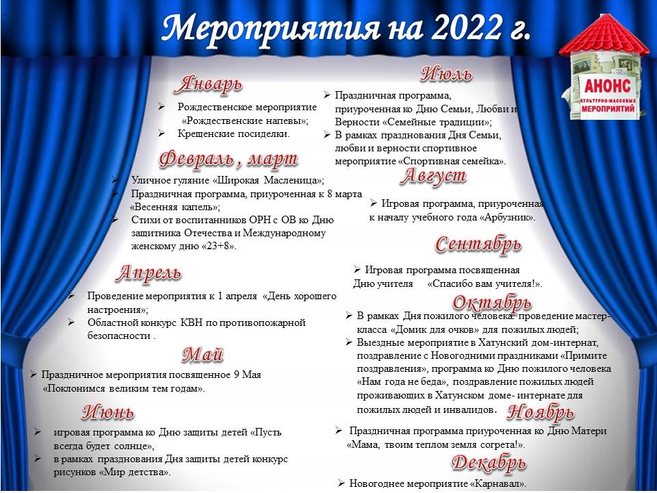 Мероприятия на 2022 год